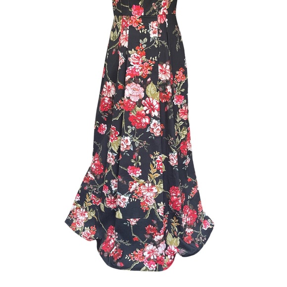 GOOP G. Label Rita Round-Neck Gown in Black Ground Floral - Picture 8 of 14